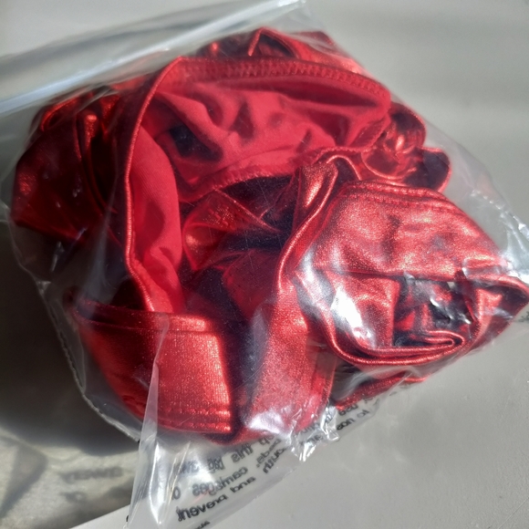 Miami Jock Small jockstrap cage straptrunk fetish shiny erotic red metallic NWT - Picture 13 of 15